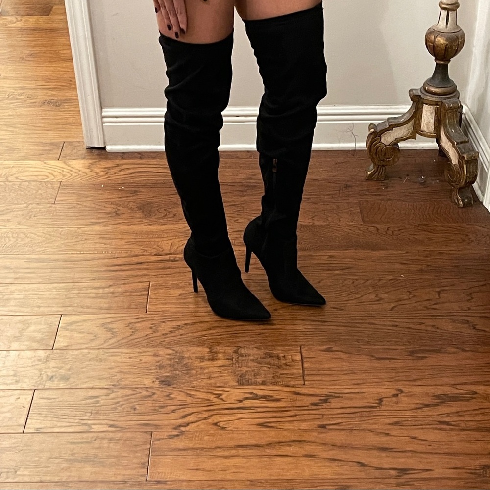 Black Suede Thigh high boots